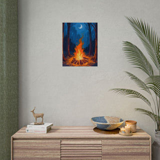 Moonlight Campfire Art Print