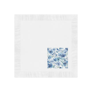Blue Botanical Watercolor Floral Garden Coined Paper Napkins