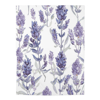 Purple Lavender Blooms Watercolor Botanical Baby Blanket