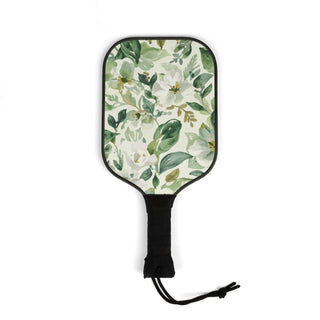 Botanical Green Watercolor Floral Leaves Pickleball Paddle