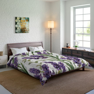 Lavender Sprigs Watercolor Floral Comforter