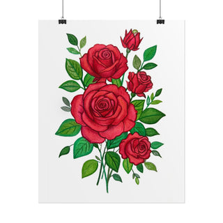 Red Roses Art Print | Colored Pencil Drawing