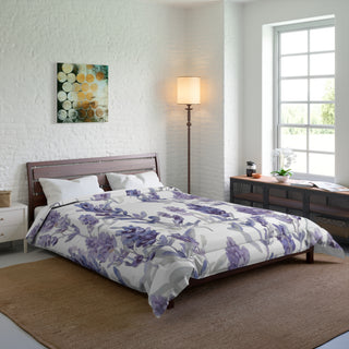 Purple Lavender Blooms Watercolor Botanical Comforter