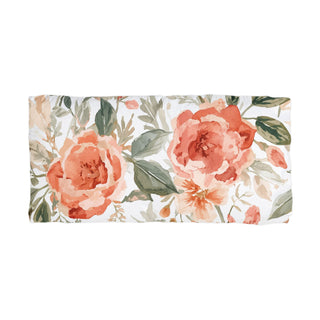 Peach Rose Floral Orange Flowers Watercolor Painting Pillowcase