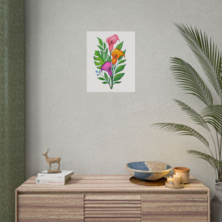 Calla Lillies Art Print | Colored Pencil Drawing