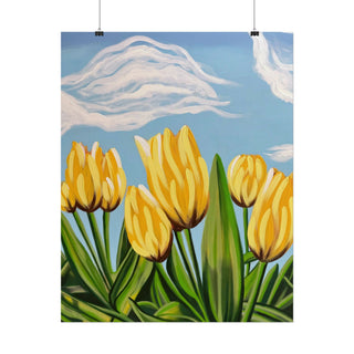 Yellow Tulips Art Print | Acrylic Painting