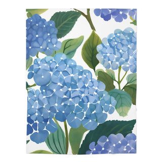 Blue Hydrangea Watercolor Floral Baby Blanket
