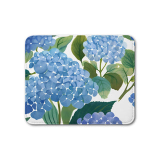 Blue Hydrangea Watercolor Floral Leather Placemat