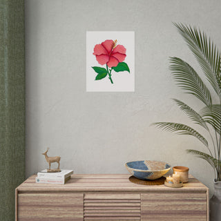Hibiscus Flower Art Print | Colored Pencil Drawing