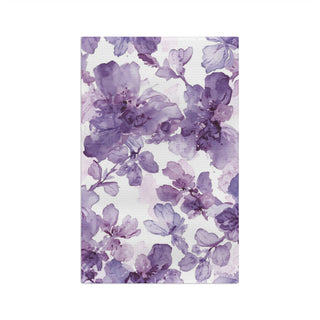 Purple Blooms Floral Watercolor Kitchen Towel
