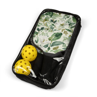 Botanical Green Watercolor Floral Leaves Pickleball Paddle