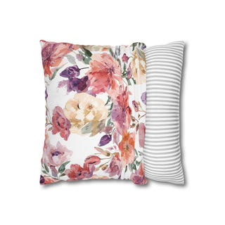 Peach Petals Watercolor Flowers Botanical Blooms Throw Pillowcase