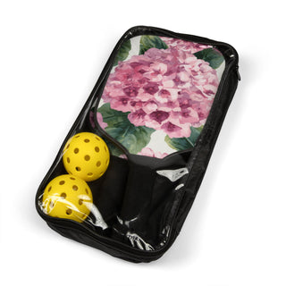 Pink Hydrangea Watercolor Floral Pickleball Kit