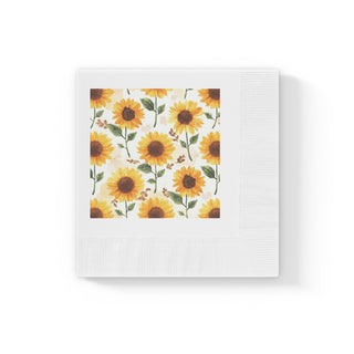 Yellow Sunflowers Watercolor Floral Paper Napkins