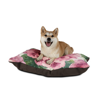 Pink Hydrangea Watercolor Floral Pet Bed