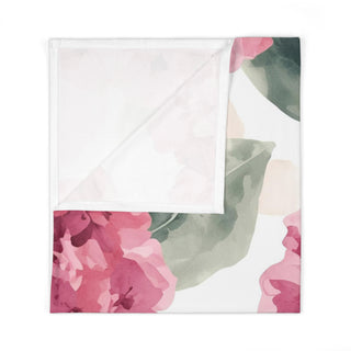 Pink Hydrangea Watercolor Flowers Baby Blanket