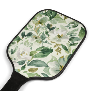 Botanical Green Watercolor Floral Leaves Pickleball Paddle