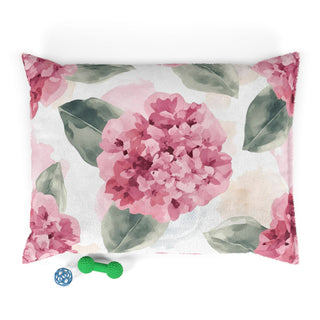 Pink Hydrangea Watercolor Flowers Pet Bed