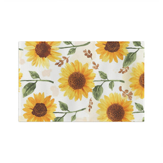 Yellow Sunflowers Watercolor Floral Kitchen Towel