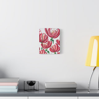 Crimson Petals Canvas Print | Acrylic Painting