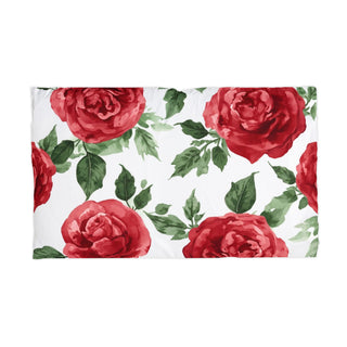 Red Rose Floral Watercolor Pillowcase