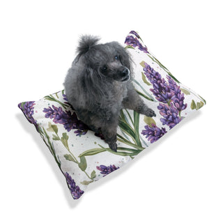 Lavender Sprigs Watercolor Floral Pet Bed