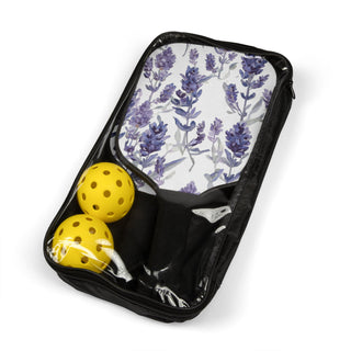 Purple Lavender Blooms Watercolor Botanical Pickleball Paddles Set