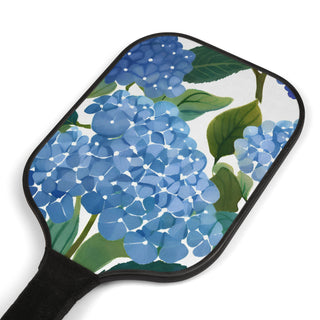 Blue Hydrangea Watercolor Floral Pickleball Paddle Set