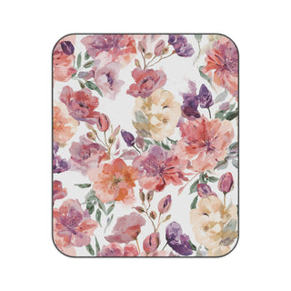 Peach Petals Watercolor Flowers Botanical Blooms Picnic Blanket