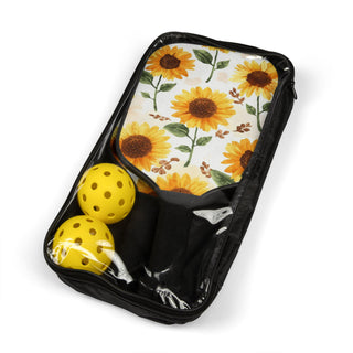 Yellow Sunflowers Watercolor Floral Pickleball Kit