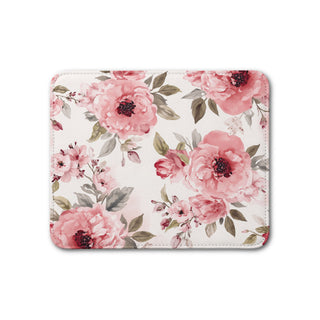 Blushing Blooms Peony Floral Watercolor Leather Placemat