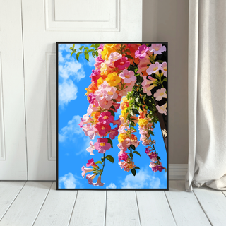 Cascading Blooms Art Print | Digital Art