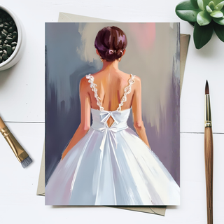 Bridal Gown Wedding Painting Postcard