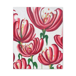 Crimson Petals Canvas Print | Acrylic Painting