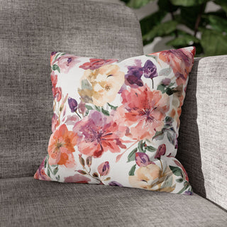 Peach Petals Watercolor Flowers Botanical Blooms Throw Pillowcase