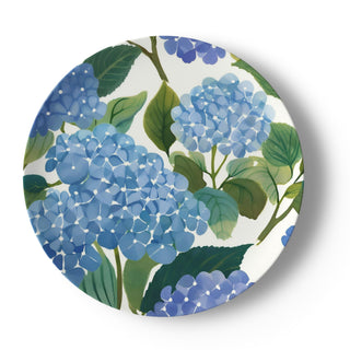 Blue Hydrangea Watercolor Floral China Plate