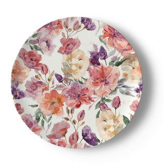 Peach Petals Watercolor Flowers Botanical Blooms China Plate