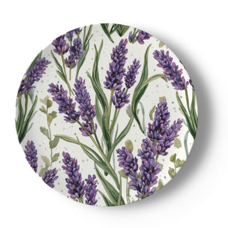 Lavender Sprigs Watercolor Floral China Plate