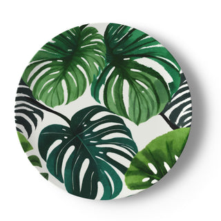 Green Monstera Watercolor Botanical China Plate