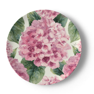 Pink Hydrangea Watercolor Floral China Plate
