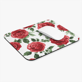 Red Rose Floral Watercolor Mouse Pad