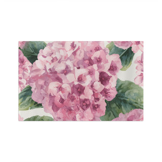 Pink Hydrangea Watercolor Floral Kitchen Towel