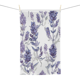 Purple Lavender Blooms Watercolor Botanical Kitchen Towel