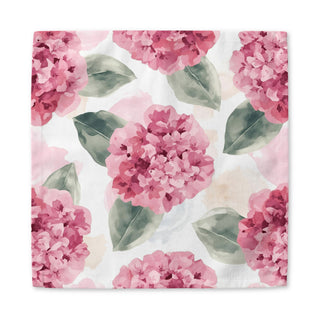 Pink Hydrangea Watercolor Flowers Cotton Twill Napkin