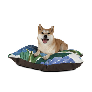 Blue Hydrangea Watercolor Floral Pet Bed