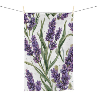 Lavender Sprigs Watercolor Floral Kitchen Towel