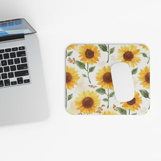 Yellow Sunflowers Watercolor Floral Mouse Pad
