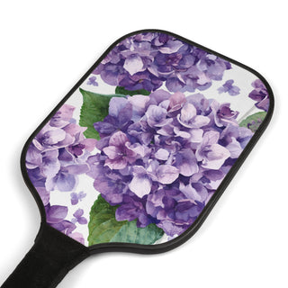 Purple Hydrangea Watercolor Floral Pickleball Paddle Set