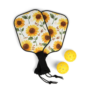 Yellow Sunflowers Watercolor Floral Pickleball Kit