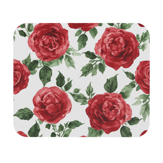 Red Rose Floral Watercolor Mouse Pad